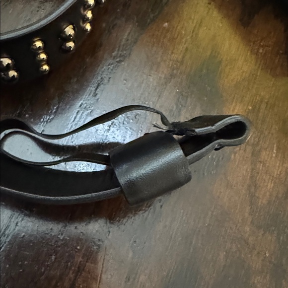 Versace Black Belt with Silver Studs - Picture 2 of 4